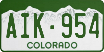 CO license plate AIK954