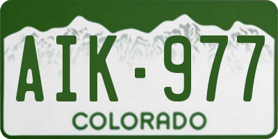 CO license plate AIK977