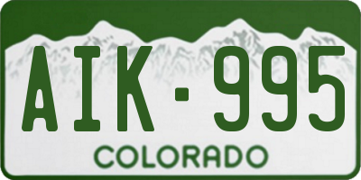 CO license plate AIK995