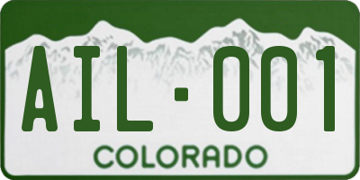 CO license plate AIL001