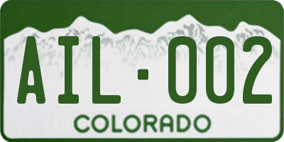 CO license plate AIL002