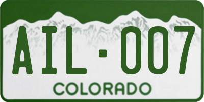 CO license plate AIL007