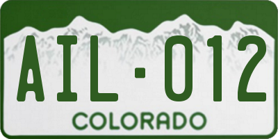 CO license plate AIL012