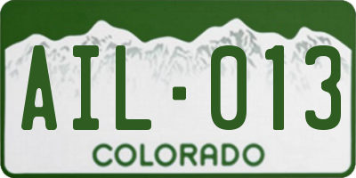 CO license plate AIL013