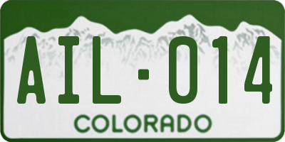 CO license plate AIL014
