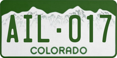 CO license plate AIL017