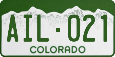 CO license plate AIL021