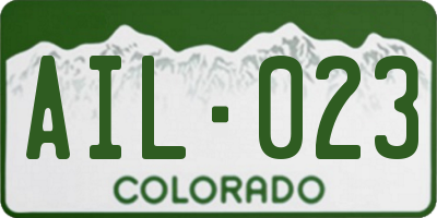 CO license plate AIL023