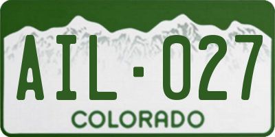 CO license plate AIL027
