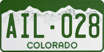CO license plate AIL028