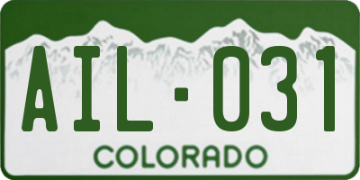 CO license plate AIL031