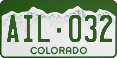 CO license plate AIL032