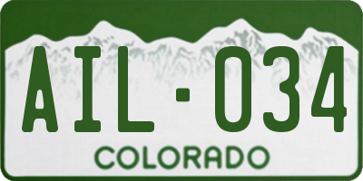 CO license plate AIL034