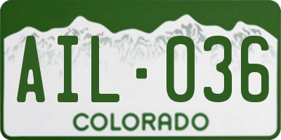 CO license plate AIL036