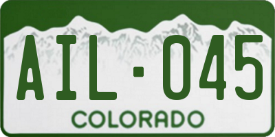 CO license plate AIL045