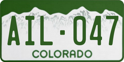 CO license plate AIL047