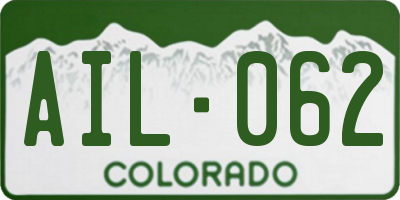 CO license plate AIL062