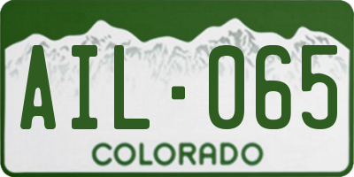 CO license plate AIL065