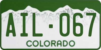 CO license plate AIL067
