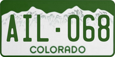 CO license plate AIL068