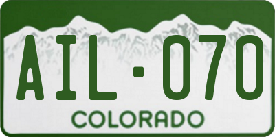 CO license plate AIL070