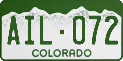 CO license plate AIL072