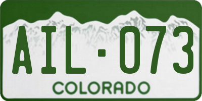 CO license plate AIL073