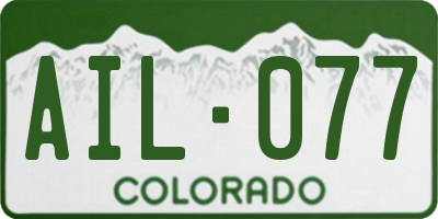 CO license plate AIL077