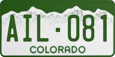 CO license plate AIL081