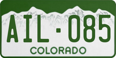 CO license plate AIL085