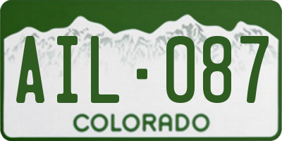 CO license plate AIL087