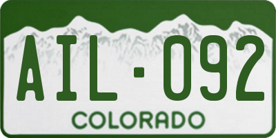 CO license plate AIL092