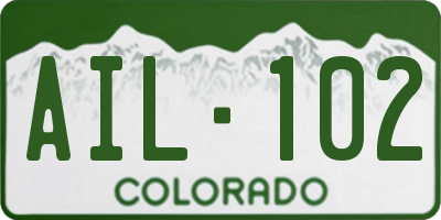 CO license plate AIL102