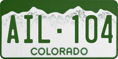 CO license plate AIL104