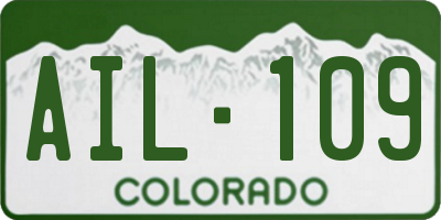 CO license plate AIL109