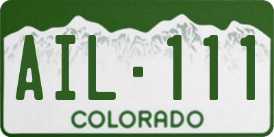 CO license plate AIL111
