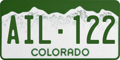 CO license plate AIL122