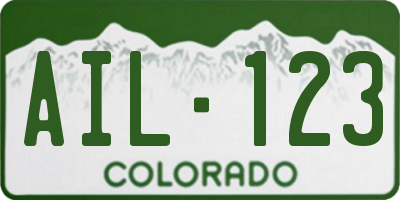 CO license plate AIL123