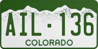 CO license plate AIL136