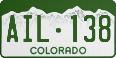 CO license plate AIL138