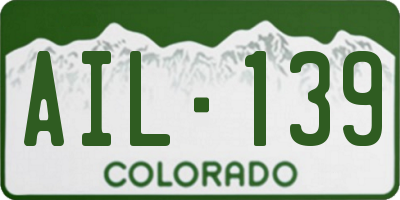 CO license plate AIL139