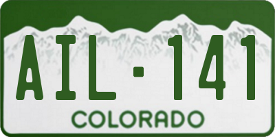 CO license plate AIL141