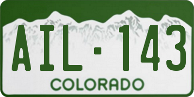 CO license plate AIL143