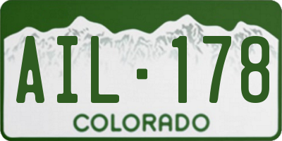 CO license plate AIL178