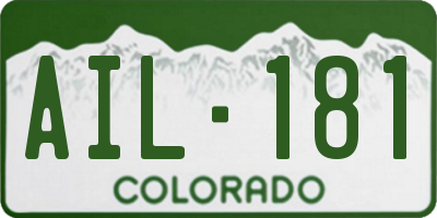 CO license plate AIL181