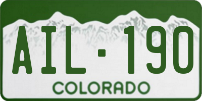 CO license plate AIL190
