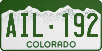 CO license plate AIL192