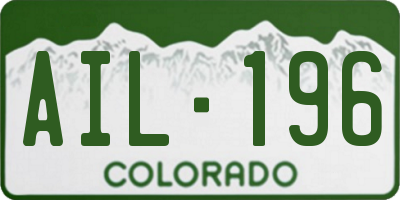 CO license plate AIL196