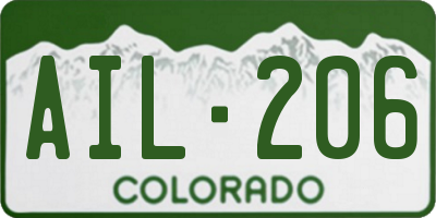 CO license plate AIL206
