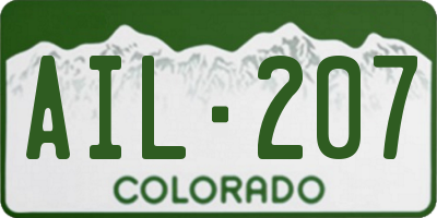 CO license plate AIL207